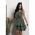 Rochie Mini Eleganta Cu Volane Caltana, Verde Masliniu