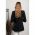Blazer Lung Clasic Zefira, Negru