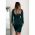 Rochie Midi Eleganta Cu Imprimeu Geometric, Verde Inchis