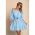 Rochie Mini Eleganta Cu Volane Savelonna, Albastru Deschis