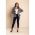 Costum Elegant Cu Pantalon Si Blazer Cu Imprimeu Geometric Nunzia, Albastru Inchis