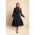 Rochie Midi Eleganta Cu Detaliu Din Imitatie Piele Plana, Neagra