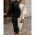 Rochie Midi ElegantÄƒ Cu Imprimeu Geometric, Negru/Bej