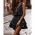 Rochie Mini Eleganta Cu Volane Caltana, Neagra