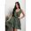 Rochie Mini Eleganta Cu Volane Caltana, Verde Masliniu