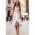 Rochie Midi Cu Imprimeu Buline, Alba