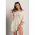 Rochie Mini Tricotata Cu Maneci Scurte, Crem