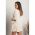 Rochie Mini Tricotata Cu Maneci Scurte, Crem