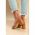 Sandale Cu Toc Patrat, Culoare Camel