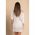 Rochie Mini Tricotata Cu Maneci Scurte, Alba