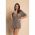 Rochie Mini Tricotata Cu Maneci Scurte, Gri