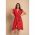 Rochie Midi Cu Imprimeu Buline, Rosie