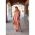 Rochie Maxi Eleganta Cu Imprimeu In Dungi, Multicolor