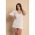 Rochie Mini Tricotata Cu Maneci Scurte, Alba