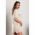 Rochie Mini Tricotata Cu Maneci Scurte, Crem