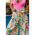 Pantaloni Lungi Cu Imprimeu, Multicolor