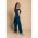 Set Elegant Pantalon Si Top Asimetric,Albastru Petrol