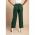 Pantaloni Eleganti Din Bumbac Cu Dantela, Verde Olive