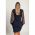 Rochie Mini Eleganta Cu Maneci Din Dantela, Albastru Inchis