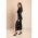 Rochie Midi Eleganta Din Imitatie De Satin, Neagra