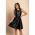 Rochie Mini Din Imitatie De Satin, Neagra
