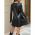 Rochie Mini Din Imitatie De Piele, NeagrÄƒ