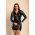 Rochie Mini Din Imitatie De Satin, Neagra
