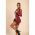 Rochie Mini Eleganta Din Imitatie De Piele, Bordo