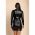 Rochie Mini Din Imitatie De Satin, Neagra