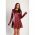 Rochie Mini Din Imitatie De Piele, Visiniu