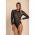 Body Transparent Cu Strasuri, Negru/Argintiu