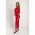 Rochie Midi Eleganta Din Imitatie De Satin, Rosu