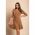 Rochie Mini ElegantÄƒ Cu Nasturi Decorativi, Camel