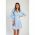 Rochie Mini Cu Imprimeu Cu Dungi, Albastru Deschis