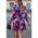 Rochie Mini Eleganta Imprimata, Albastra