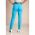 Pantaloni Skinny Din Bumbac, Turcoaz