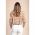 Top Tricotat Cu Imprimeu Dungi, Camel