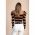 Top Tricotat Cu Imprimeu Dungi, Camel