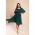 Rochie Lunga Midi Asimetrica, Verde Inchis