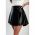 Fusta Mini Eleganta Din Imitatie De Satin, Neagra