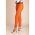 Pantaloni Skinny Din Bumbac, Portocalii