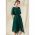 Rochie Lunga Midi Asimetrica, Verde Inchis