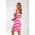 Rochie Scurta Tricotata Cu Imprimeu In Dungi, Fucsia