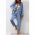 Set Elegant  Blazer È˜i Pantaloni, Albastru Deschis