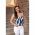 Top Elegant Cu Imprimeu, Albastru Inchis