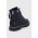 GOE Cizme de piele femei, culoarea negru, cu toc plat