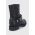 Love Moschino Cizme de piele femei, culoarea negru, cu toc plat