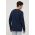 HUF longsleeve din bumbac culoarea albastru marin, cu imprimeu