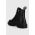GOE cizme de piele femei, culoarea negru, cu toc plat