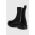 Love Moschino ghete chelsea de piele femei, culoarea negru, cu toc plat